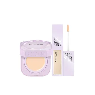 【MAYBELLINE 媚比琳】裸霧光無瑕氣墊水凝粉餅+淚溝無痕遮瑕膏10ml(#小方塊 #遮瑕 #淚溝救星)