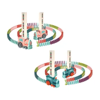 【OECO】益智兒童玩具多米諾骨牌 趣味自動投放電動小火車 滑行火車家家酒(家家酒玩具 兒童禮物 益智遊戲)