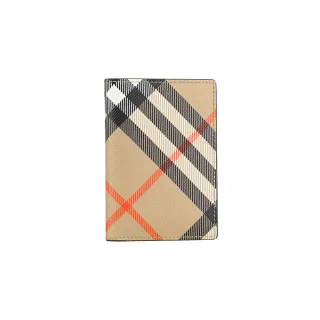 【BURBERRY 巴寶莉】BURBERRY 格紋對折名片卡夾(米格紋)