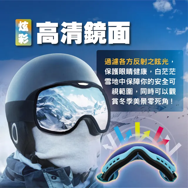 【TAS 極限運動】兒童 球面雙層滑雪鏡 可戴眼鏡(雪鏡 滑雪護目鏡 護目鏡 玩雪 賞雪 兒童 滑雪鏡 護目鏡)