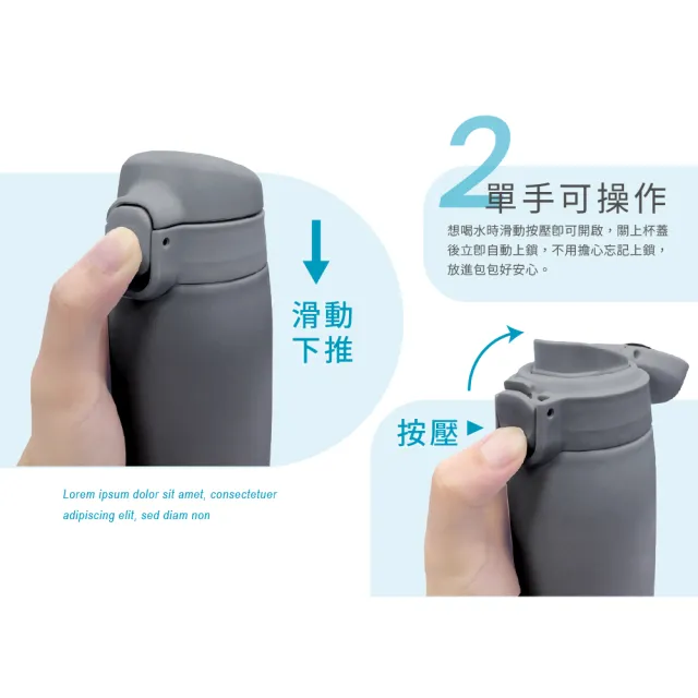 【TIGER 虎牌】彈蓋雙層不鏽鋼保溫瓶 600ml(MCT-T060 真空保溫杯/輕量隨行杯)