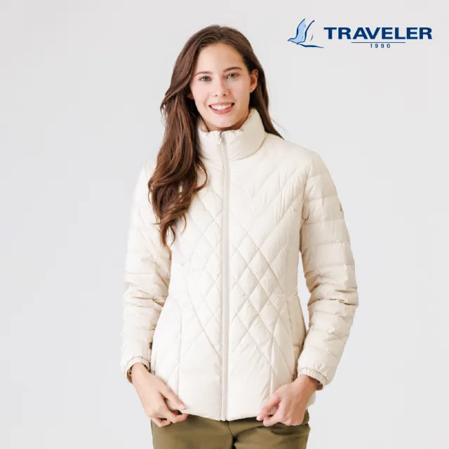 【TRAVELER 旅行者】女款撥水羽絨外套/可銜拉、中長版｜252TR909(撥水/羽絨/輕薄)