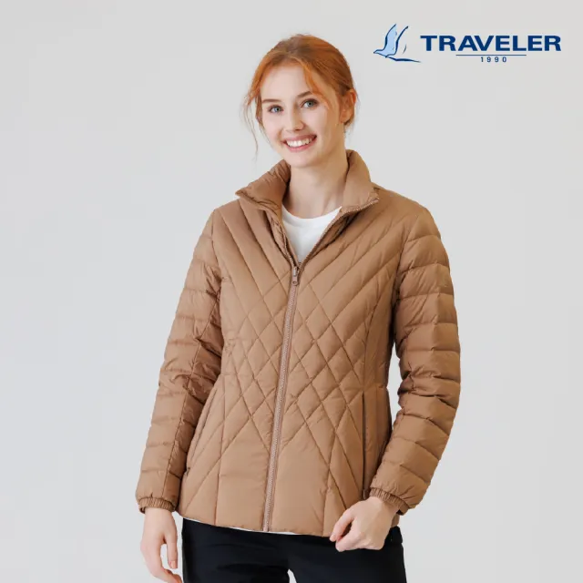 【TRAVELER 旅行者】女款撥水羽絨外套/可銜拉、中長版｜252TR909(撥水/羽絨/輕薄)