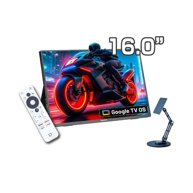 【REAICE】美國Kinhank16型IPS可攜式Google TV/外接螢幕-VESA支架組(Switch/移動式/HDMI/Type-C/VESA支架)
