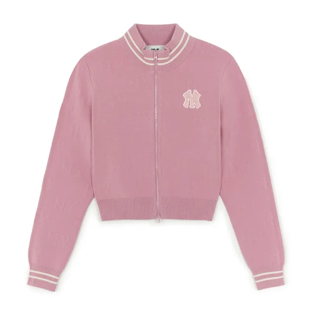 【MLB】女版長袖復古水洗針織衫 Monogram系列 紐約洋基隊(3FKCM0154-50PKL)