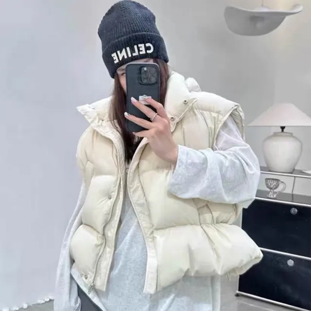 【巴黎精品】頂級真羽絨背心90%鴨絨羽絨衣秋冬外套保暖上衣大碼休閒女裝(連帽寬鬆短款3色n1lr59)