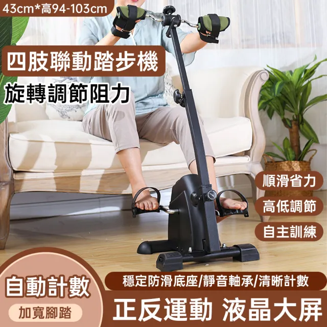 家用加長款健身車 腳踏機(扶手型全身運動踏步機)