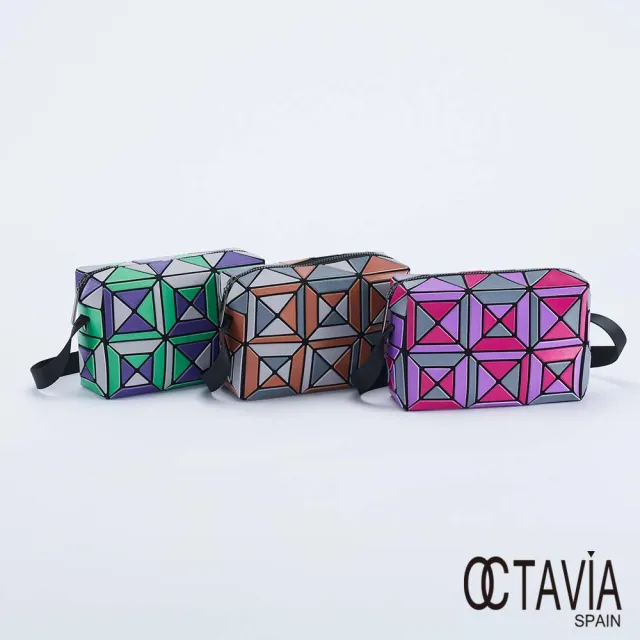 【OCTAVIA 8】OCTAVIA 8 - 教堂彩窗 幾何三角立體四方斜背小包 - 三色可選(迷你肩背包 斜