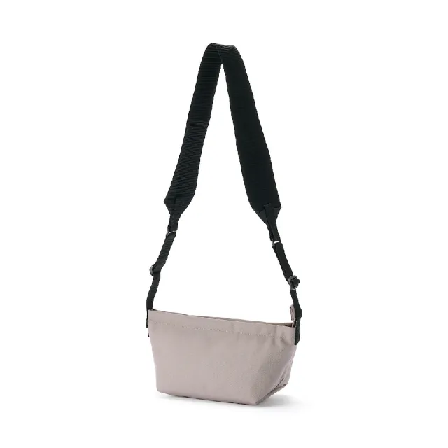 【MUJI 無印良品】再生聚酯纖維寬背帶迷你肩背包(黑色/深米)
