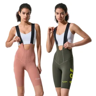 【MONTON】VALORE新月女款背帶短褲 珊瑚粉．軍綠(高階女款自行車背帶短車褲/自行車褲)