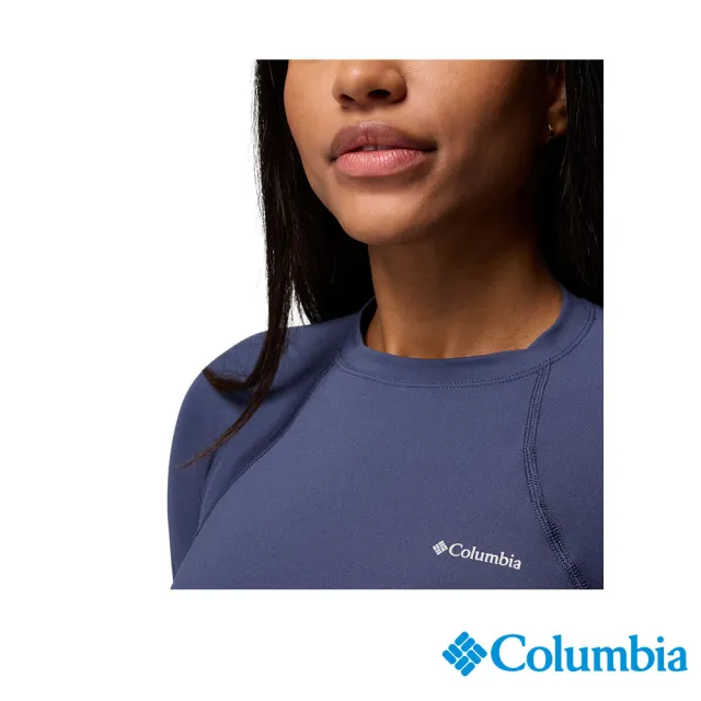 【Columbia 哥倫比亞】女款-保暖快排內著長袖上衣-夜幕藍(UAL67630JG/JF)