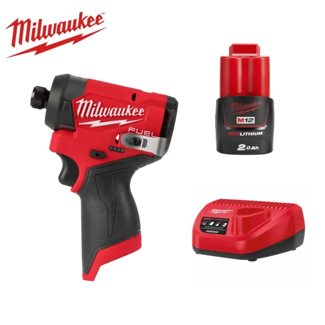 【Milwaukee 美沃奇】M12FID2 鋰電 無刷 起子機(M12 FID2主機+單2.0電池+充電器)