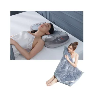 【PP 石墨烯】石墨烯智能調節枕1入+緞面蠶絲萬用蓋毯1件(美國NASA認證)