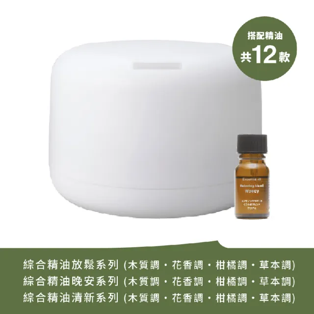 【MUJI 無印良品】大容量超音波芬香噴霧器+精油10ml/490元款式(放鬆/晚安/清新)