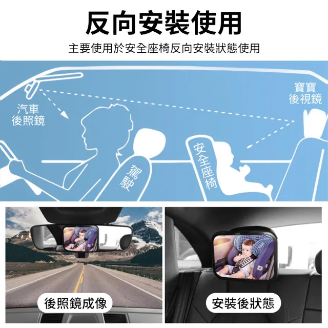 【SYU】加寬加大 寶寶觀察鏡 反向鏡(安全座椅觀察鏡 車內後視鏡 汽座後照鏡 汽車後視輔助鏡)