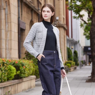 【IENA】小香風質感針織外套(#5230012 小香風外套、長袖外套；白色/灰色)