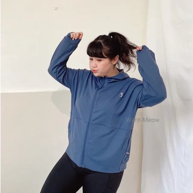 【Want-Meow】90公斤可穿自訂款顯瘦運動連帽外套(大碼上衣/大碼/大尺碼/運動連帽外套)