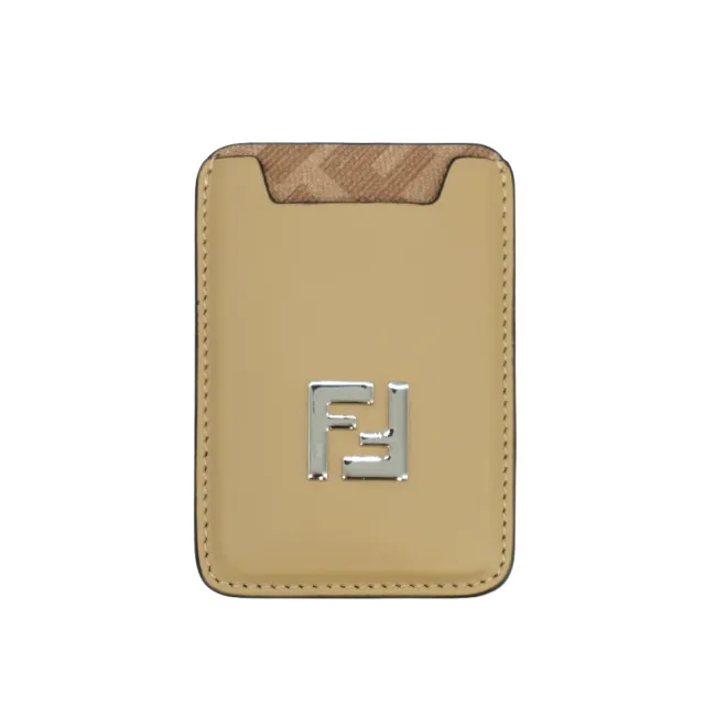 【FENDI 芬迪】Squared FF logo MagSafe 磁吸手機卡片套(7M0364-米)