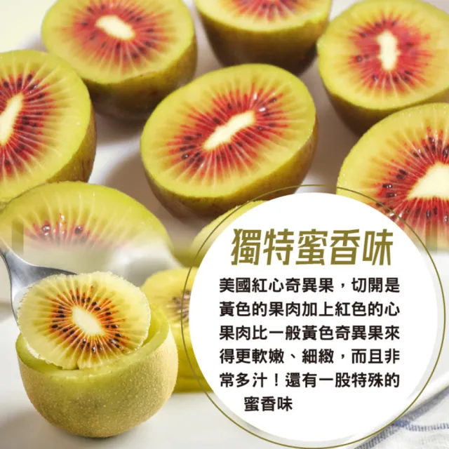 【WANG 蔬果】美國紅心奇異果450gx2盒(4-8顆/盒_空運直送)