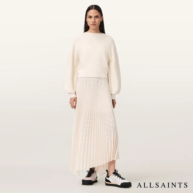 【ALLSAINTS】SINEAD 針織兩件式洋裝-白 W064DD(常規版型)