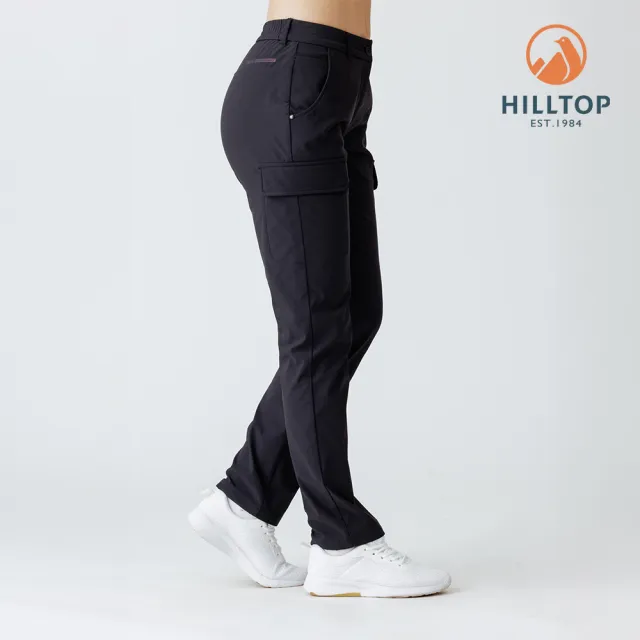 【Hilltop 山頂鳥】超潑水施華洛世奇水鑽撞釘保暖彈性長褲 女款 黑｜PH31XFQ9ECA0
