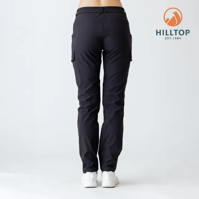 【Hilltop 山頂鳥】超潑水施華洛世奇水鑽撞釘保暖彈性長褲 女款 黑｜PH31XFQ9ECA0