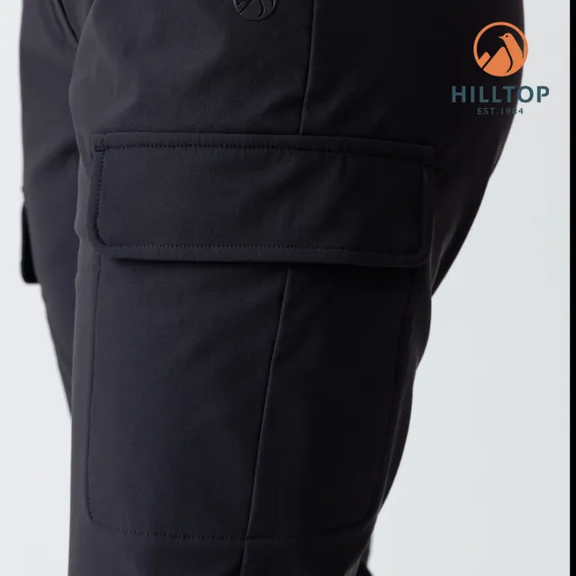 【Hilltop 山頂鳥】超潑水施華洛世奇水鑽撞釘保暖彈性長褲 女款 黑｜PH31XFQ9ECA0