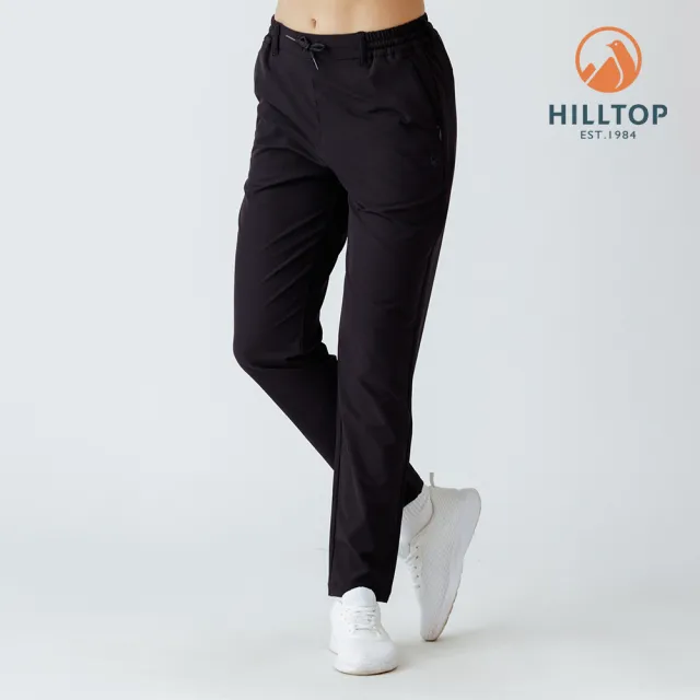 【Hilltop 山頂鳥】超潑水抗UV彈性長褲 女款 黑|PH31XFR5ECA0