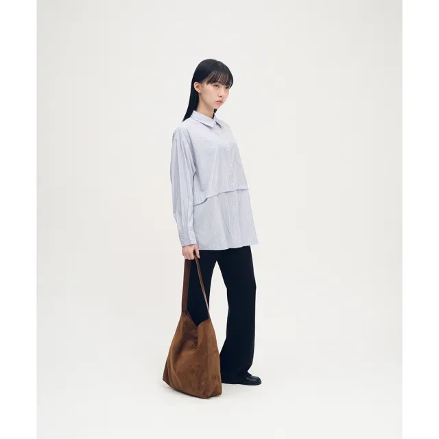【plain-me】SAAKO 女生襯衫 條紋襯衫 長袖襯衫 女襯衫 2WAY襯衫_SAA3328-252