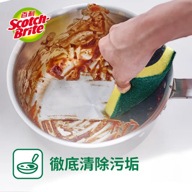 【3M】百利天然木漿棉菜瓜布-爐具專用好握型2片裝