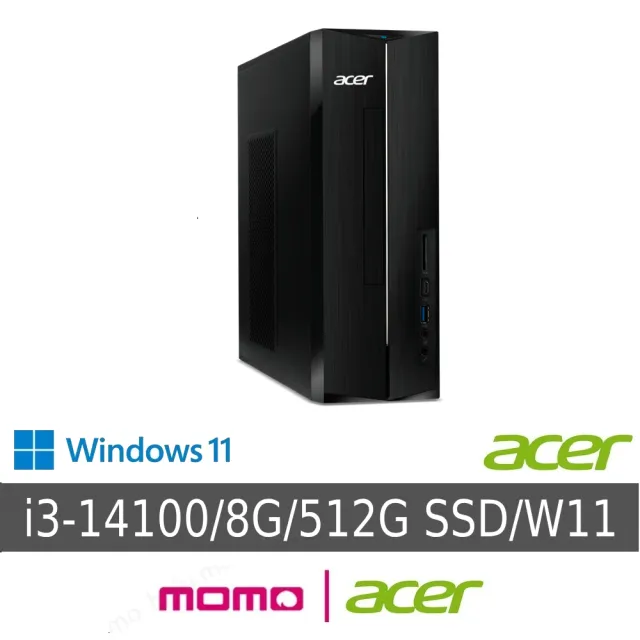 【Acer 宏碁】+Office2024★i3四核電腦(XC-1785/i3-14100/8GB/512GB/W11)