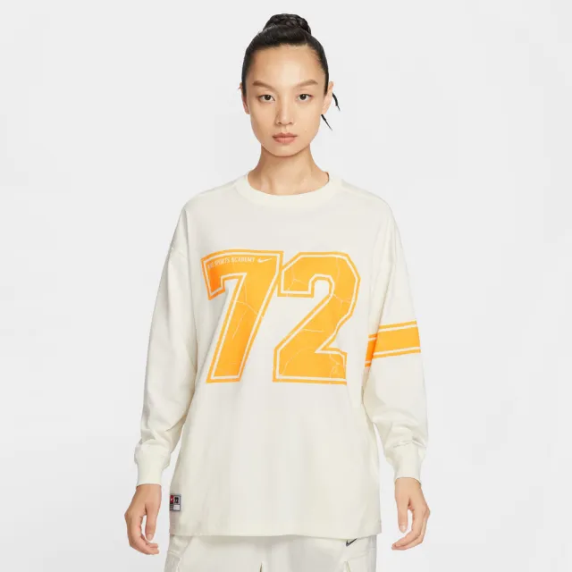 【NIKE 耐吉】長袖上衣 女 落肩寬鬆版型 AS W NSW LS TEE OS GCEL 米灰 IO0481-047