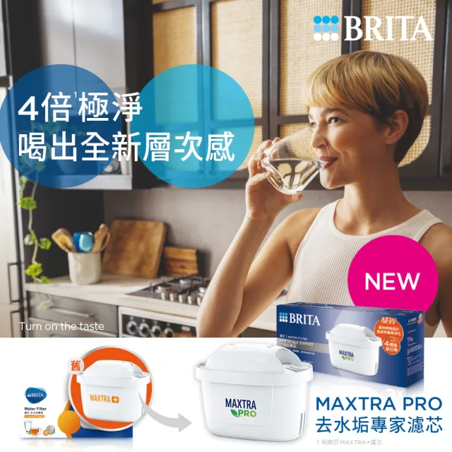 【BRITA】官方直營 MAXTRA PRO濾芯-去水垢專家+贈隨行濾水瓶 冰川藍(共9入濾芯+濾水瓶1瓶2芯)