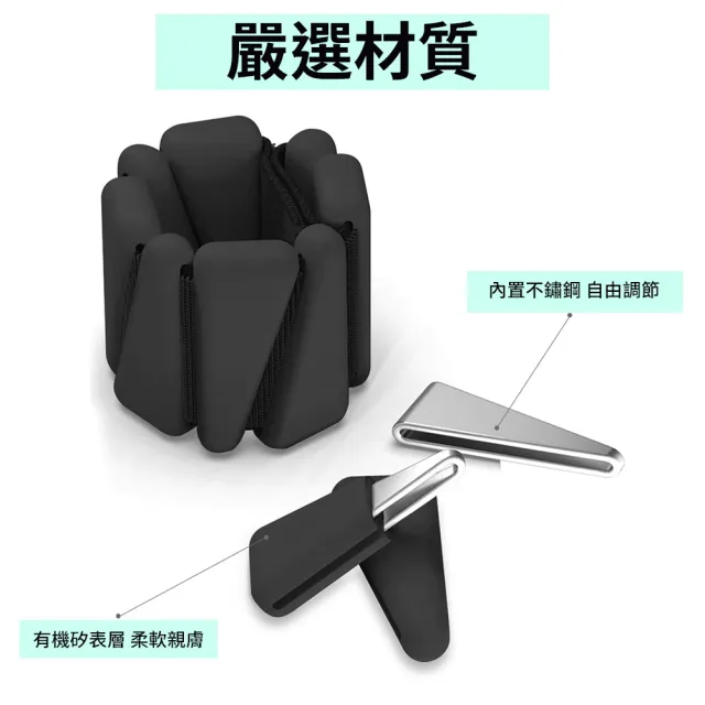 【灰熊厲害】潮時尚可調式健身負重手環2入組 4磅1800g(負重訓練手環 重量手環 負重沙袋 沙包)