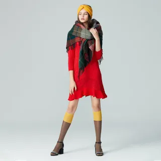 【iROO】花瓣般裙擺針織洋裝