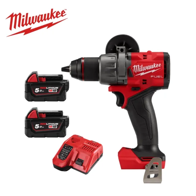 【Milwaukee 美沃奇】M18 FPD3 18V 鋰電 電鑽 起子機 無刷(M18 FPD3主機+雙5.0電池+充電器)