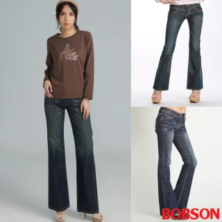 【BOBSON】女神必備顯瘦修身喇叭牛仔褲(10款任選)