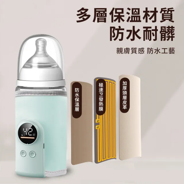 嬰兒奶瓶保溫套 Type-C快充可攜式溫奶器 熱奶器 加熱恆溫杯套 奶瓶加熱保溫 6檔調溫 智能數顯 618