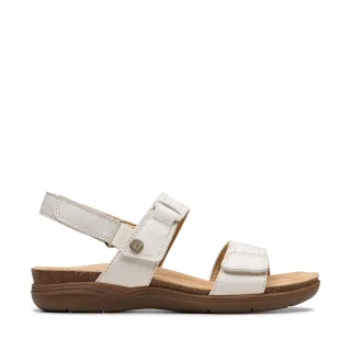 【Clarks】女鞋 April Clover柔軟皮面魔鬼氈設計休閒涼鞋(CLF81548S)
