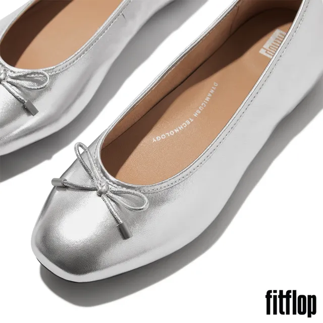 【FitFlop】DELICATO 蝴蝶結柔軟皮革芭蕾舞平底鞋-女(三色)