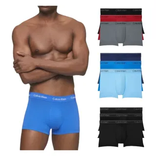 【Calvin Klein 凱文克萊】CK 男內褲 內褲 低腰短版 三件組 平口 四角褲 彈性纖維 速乾 透氣(多款顏色可選)