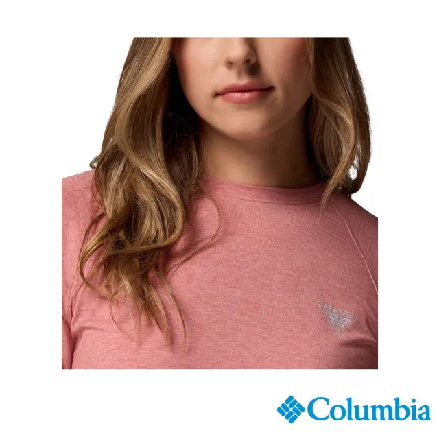 【Columbia 哥倫比亞】女款-防曬UPF30快排長袖上衣-PFG Uncharted™-玫瑰粉(UFK26720NP/JF)