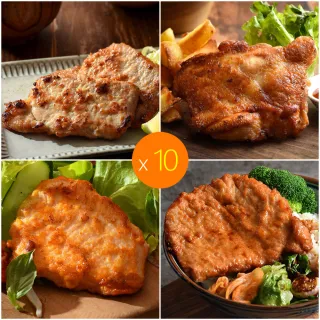 【卜蜂】ITI星級推薦 醃漬去骨雞腿雞胸豬排 超值10包組(雞腿排-蒜味.青花椒/雞胸肉/里肌排/湖鹽豬排)