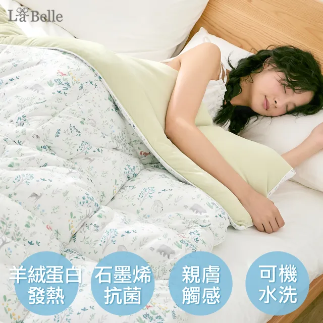 【Great Living 格蕾寢飾】La Belle 森林漫遊 韓式抑菌暖膚絨石墨烯發熱可水洗冬被(雙人)