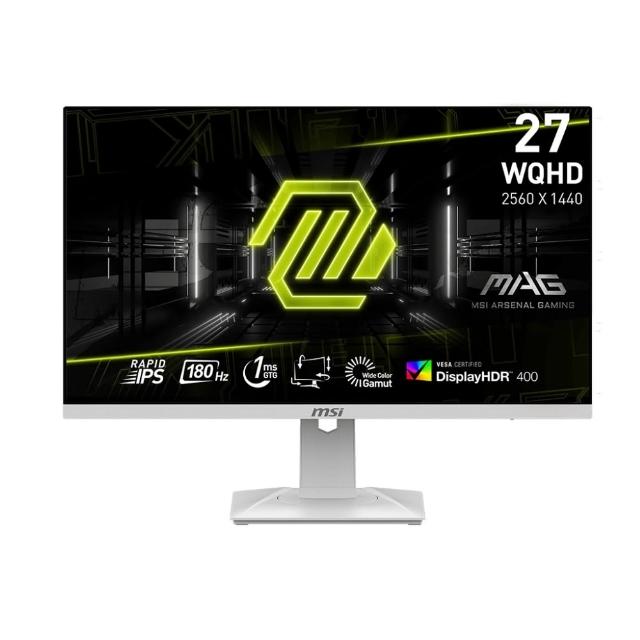 【MSI 微星】雷蛇有線電競滑鼠組★MAG 274QRFW 27型 IPS WQHD 180Hz 電競螢幕(1ms/HDR400/FreeSync)