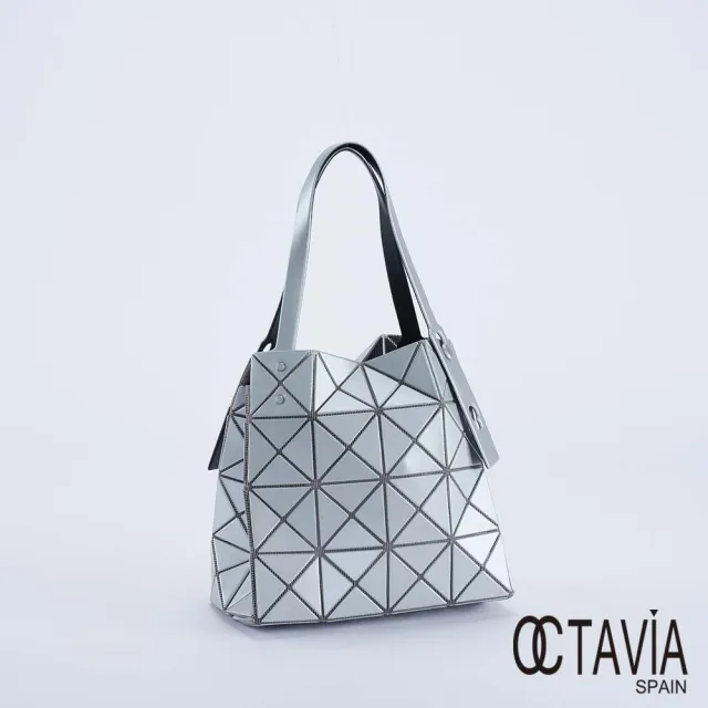 【OCTAVIA 8】雙11 金屬碎片 幾何三角立體長型手提A4包 - 五色可選(三宅包 手拿包)