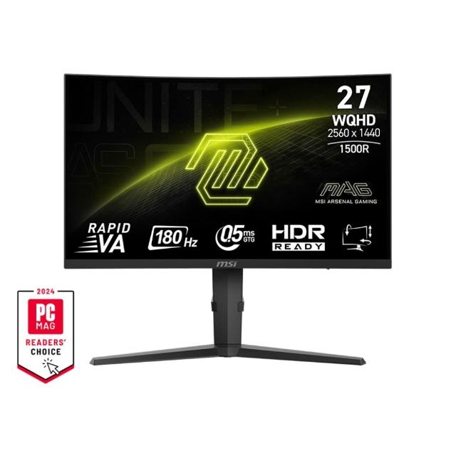 【MSI 微星】無線鍵鼠組★MAG 275CQPF 27型 180Hz 電競曲面螢幕(0.5ms/WQHD/HDR/1500R)