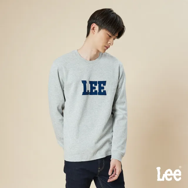 【Lee】男裝 長袖T恤 / 亮油大LOGO 共3色 標準版型(LB509004125 / LB509004348 / LB509004K11)