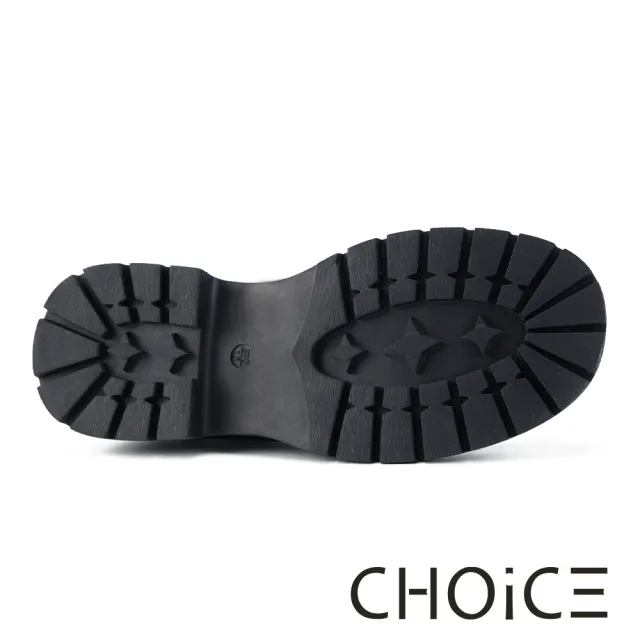 【CHOiCE】經典牛皮扭結厚底樂福鞋(黑色)