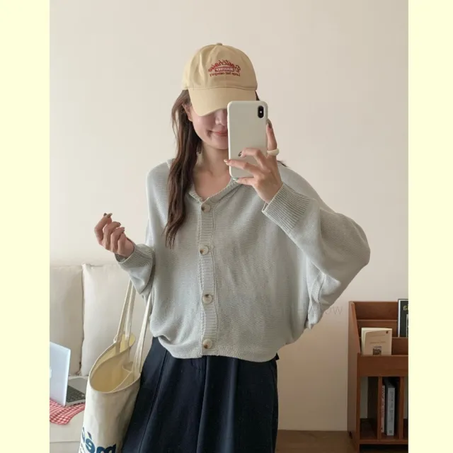【Want-Meow】90公斤可穿韓系慵懶氛圍感寬鬆連帽針織外套(大碼上衣/大碼/大尺碼/連帽針織外套)
